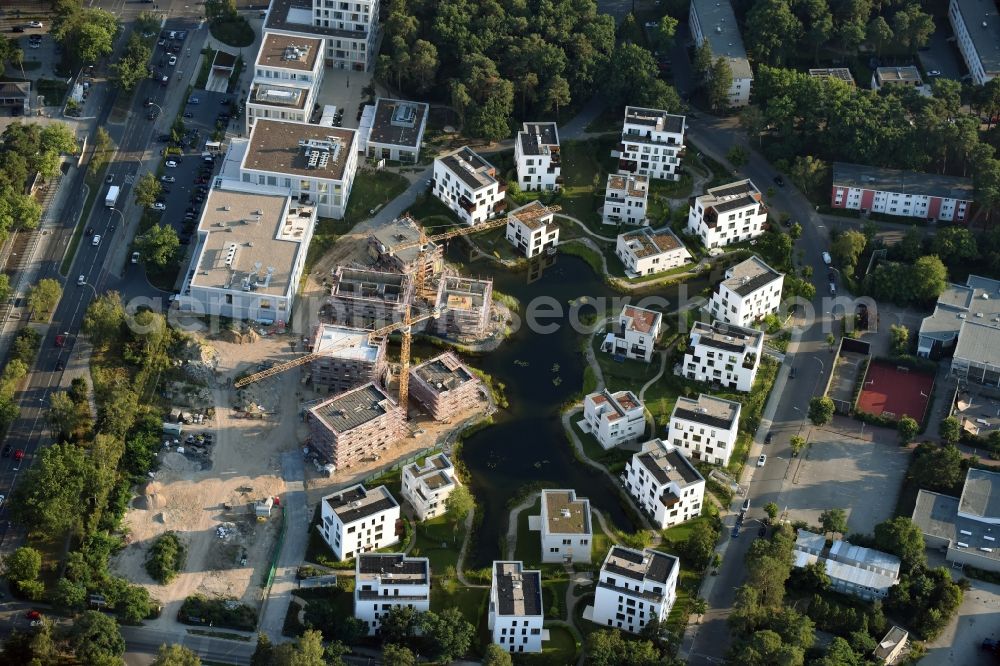 Berlin from the bird's eye view: Building construction residential complex Five morning Dahlem Urban Village of STOFANEL group in Berlin