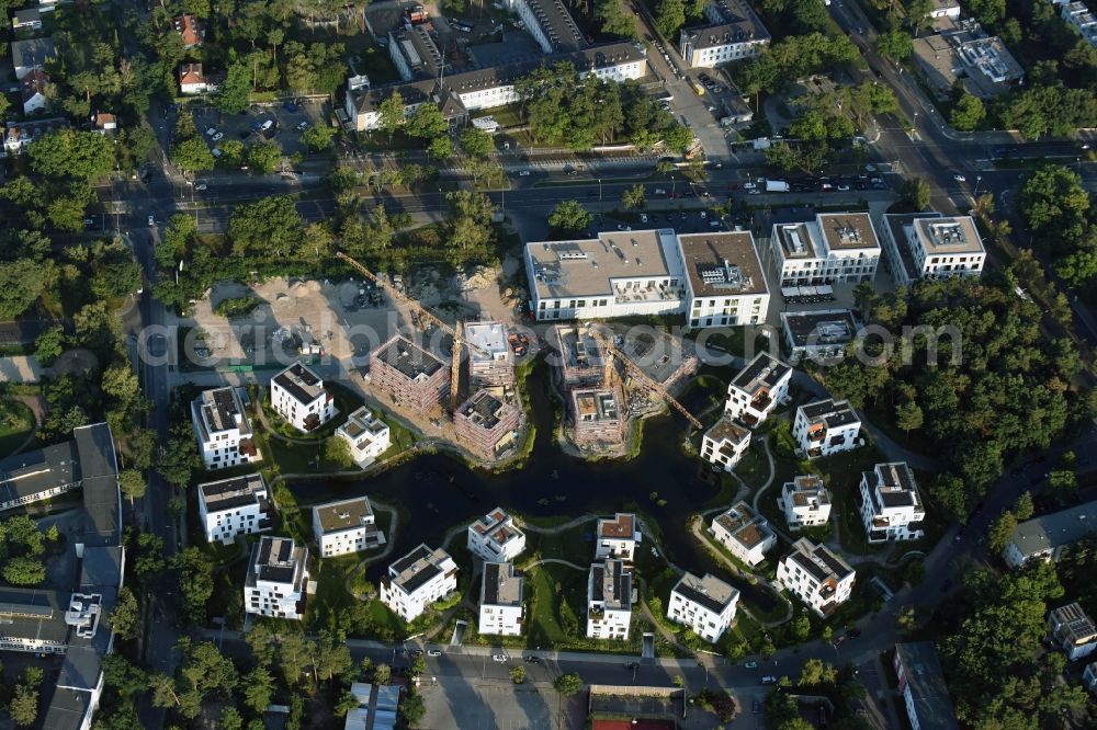 Aerial photograph Berlin - Building construction residential complex Five morning Dahlem Urban Village of STOFANEL group in Berlin