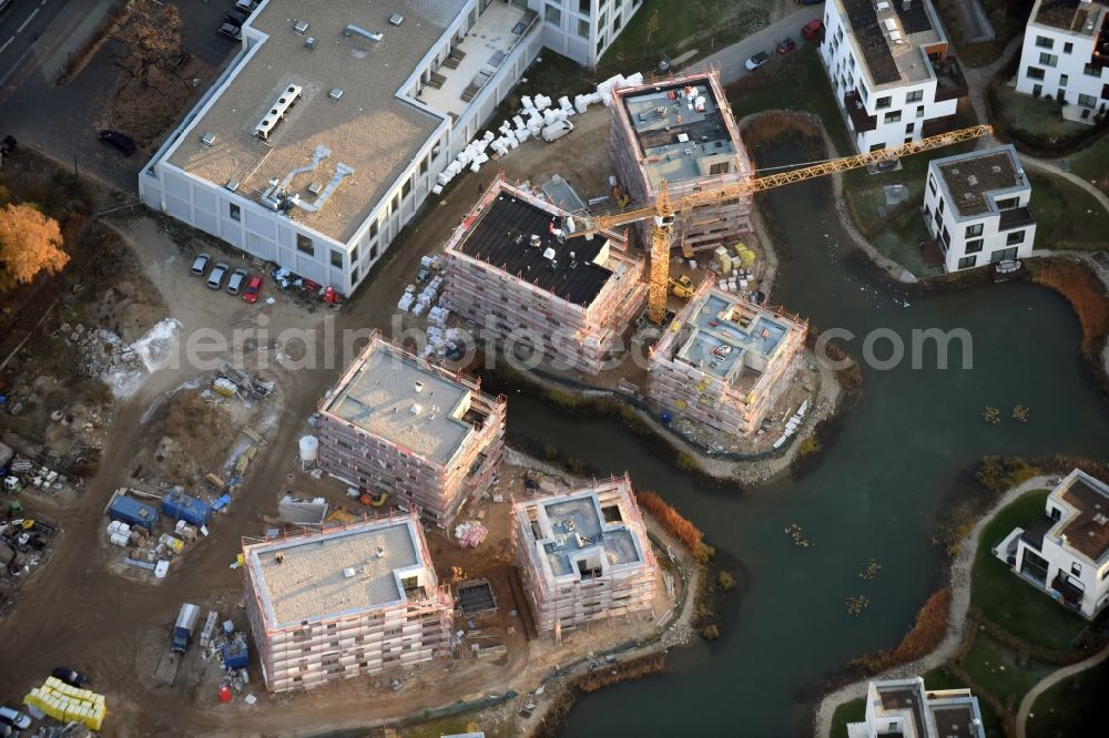 Aerial photograph Berlin - Building construction residential complex Five morning Dahlem Urban Village of STOFANEL group in Berlin