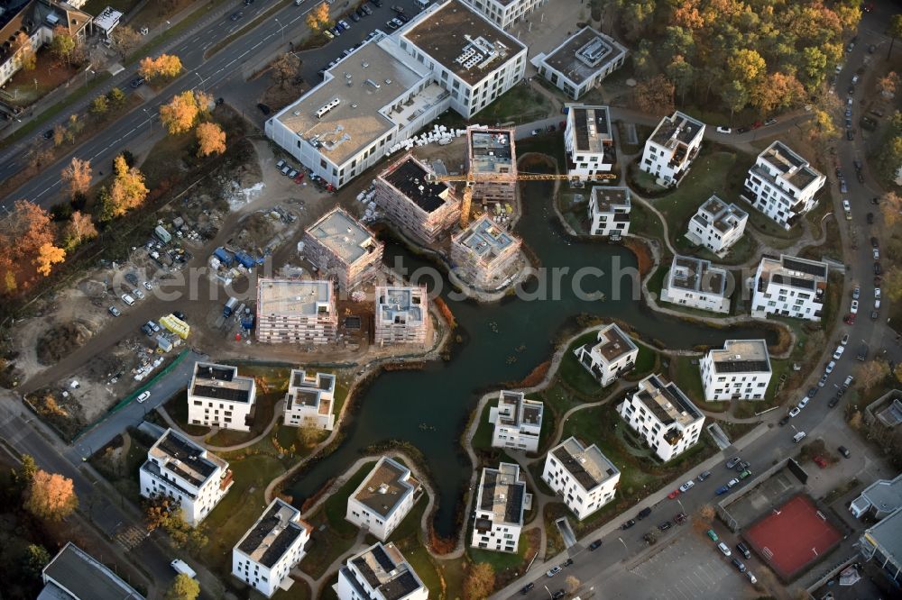 Berlin from above - Building construction residential complex Five morning Dahlem Urban Village of STOFANEL group in Berlin