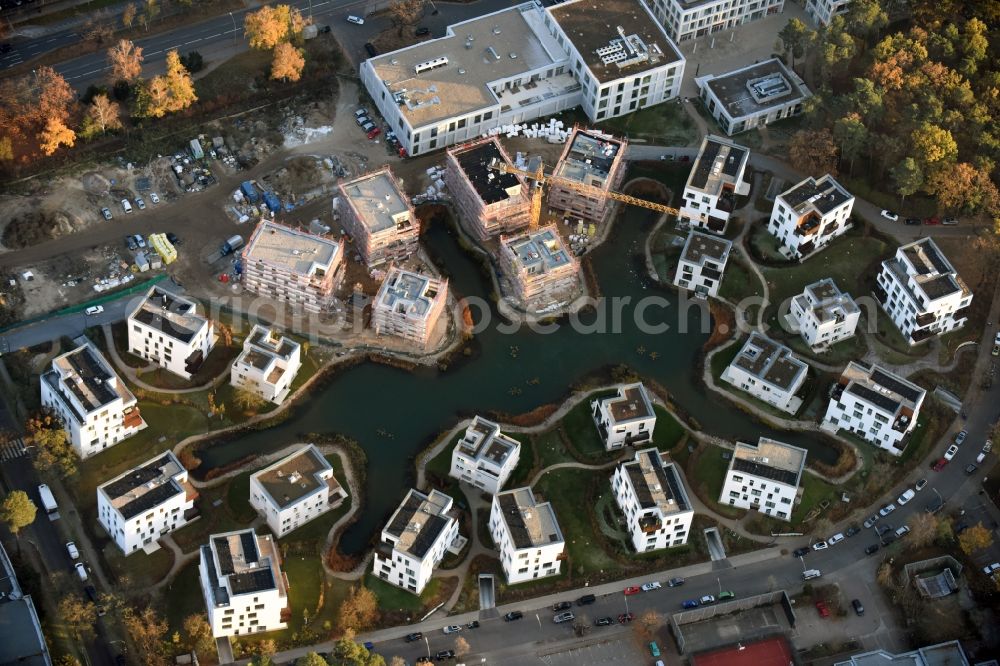 Aerial image Berlin - Building construction residential complex Five morning Dahlem Urban Village of STOFANEL group in Berlin