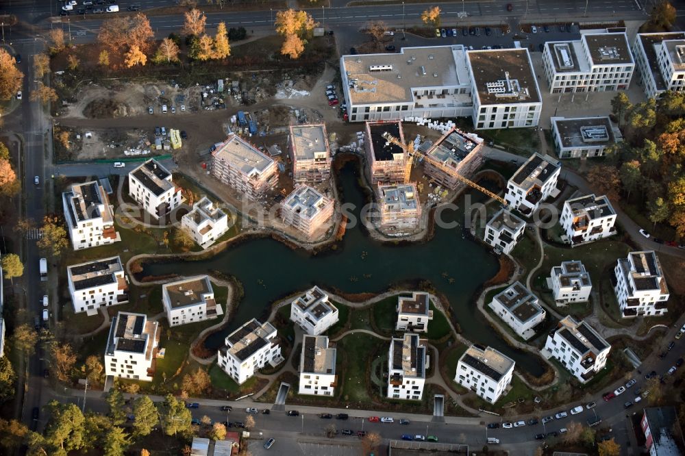 Berlin from above - Building construction residential complex Five morning Dahlem Urban Village of STOFANEL group in Berlin