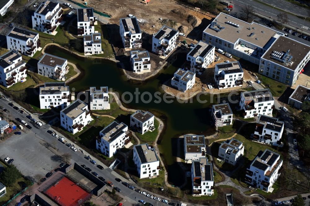 Aerial image Berlin - Building construction residential complex Five morning Dahlem Urban Village of STOFANEL group in Berlin