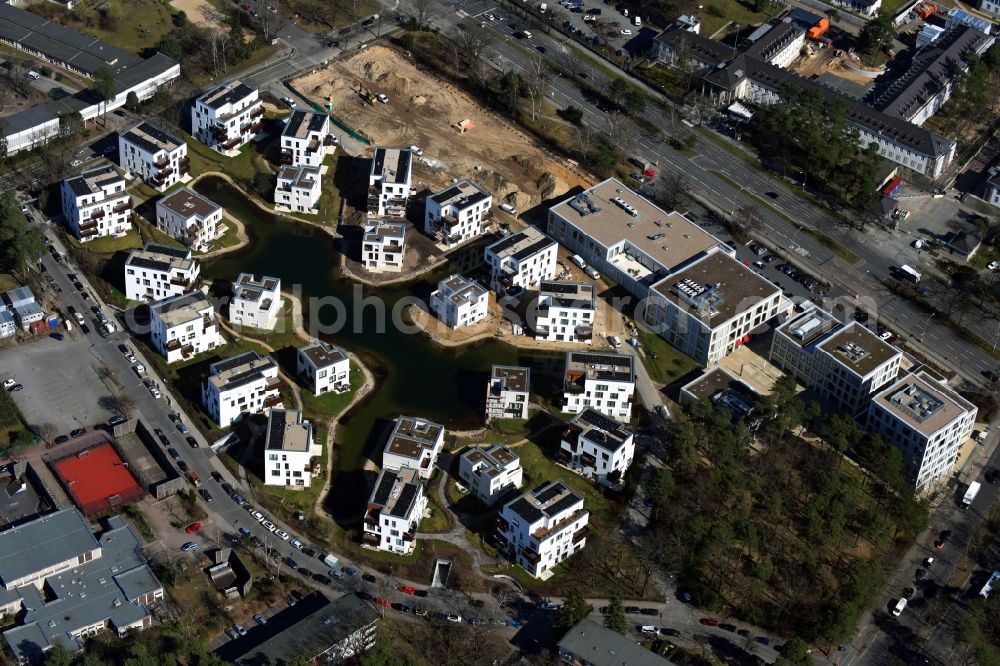 Aerial photograph Berlin - Building construction residential complex Five morning Dahlem Urban Village of STOFANEL group in Berlin