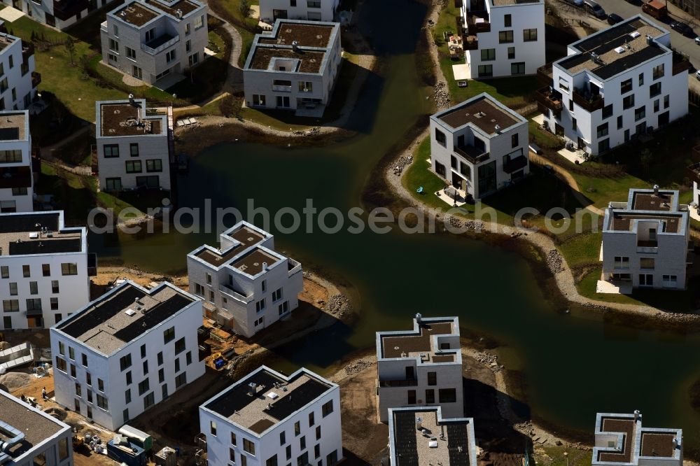 Berlin from the bird's eye view: Building construction residential complex Five morning Dahlem Urban Village of STOFANEL group in Berlin