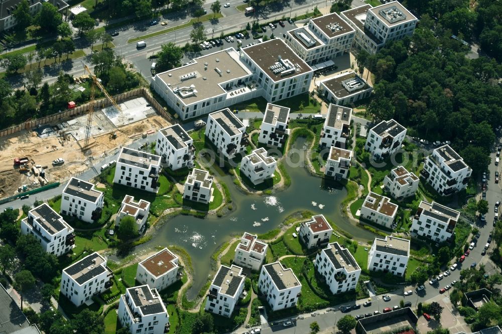 Aerial image Berlin - Building construction residential complex Five morning Dahlem Urban Village of STOFANEL group in Berlin