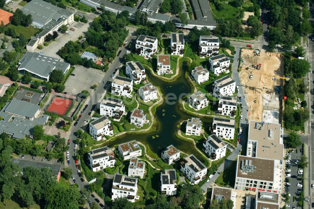 Aerial image Berlin - Building construction residential complex Five morning Dahlem Urban Village of STOFANEL group in Berlin