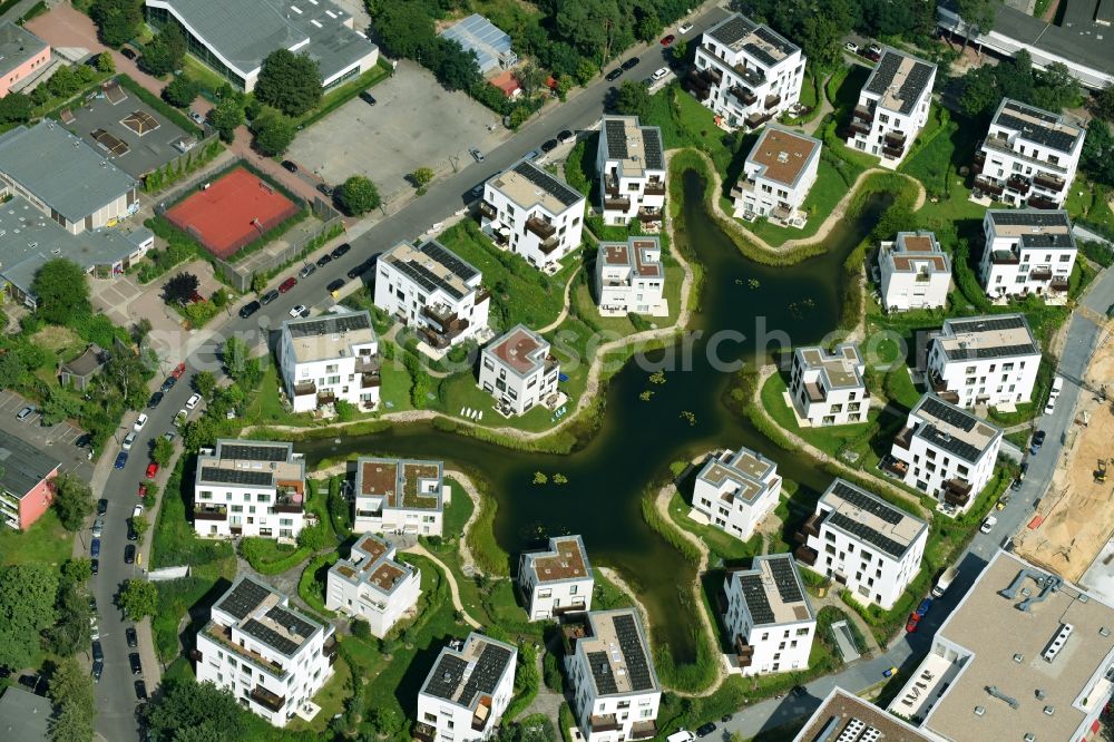 Aerial photograph Berlin - Building construction residential complex Five morning Dahlem Urban Village of STOFANEL group in Berlin