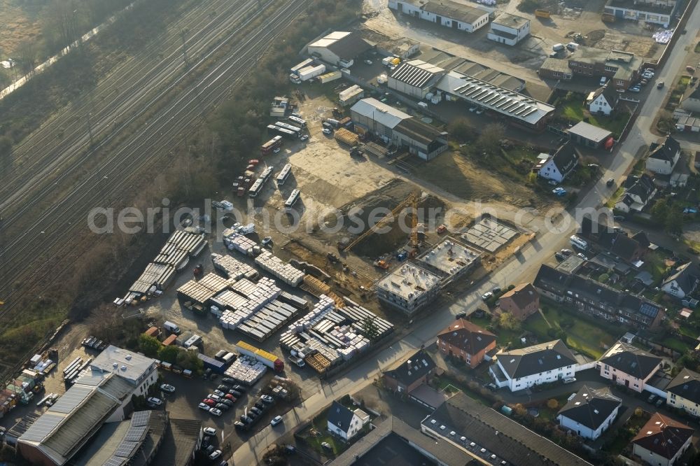 Haltern am See from above - Aerial view of the former Klostermann company site and construction site for the new construction of flats in Annabergstrasse in Haltern-Stadt in Haltern am See in the Ruhr region in North Rhine-Westphalia, Germany