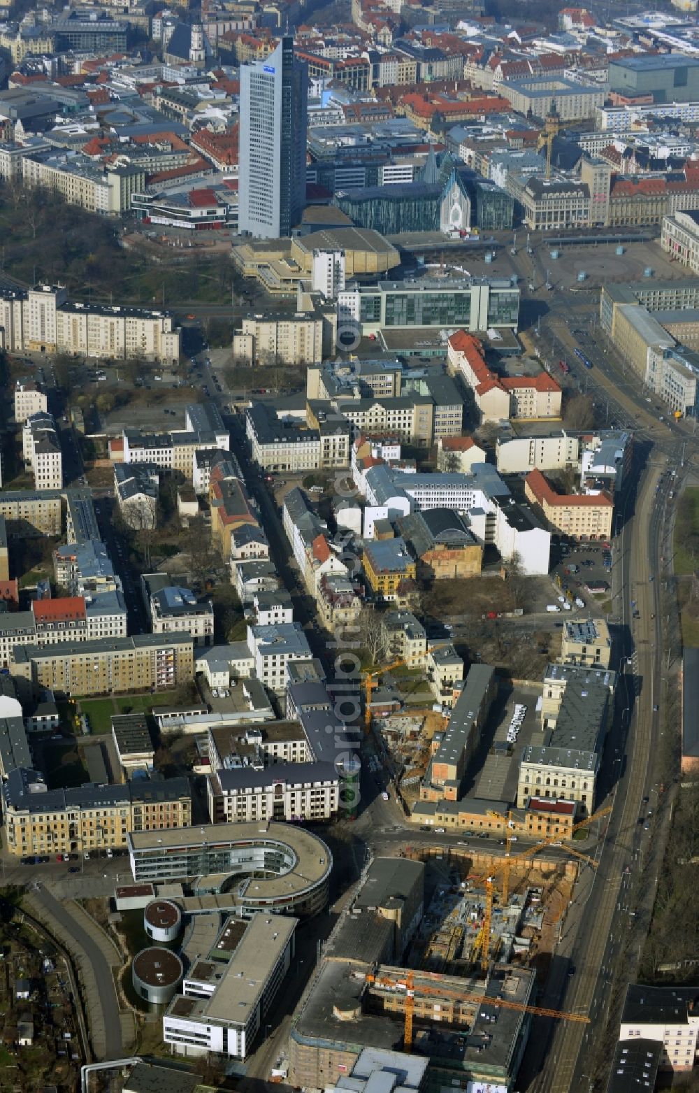 Aerial photograph Leipzig - View of the new construction project LKG Carre in Leipzig in the state of Saxony