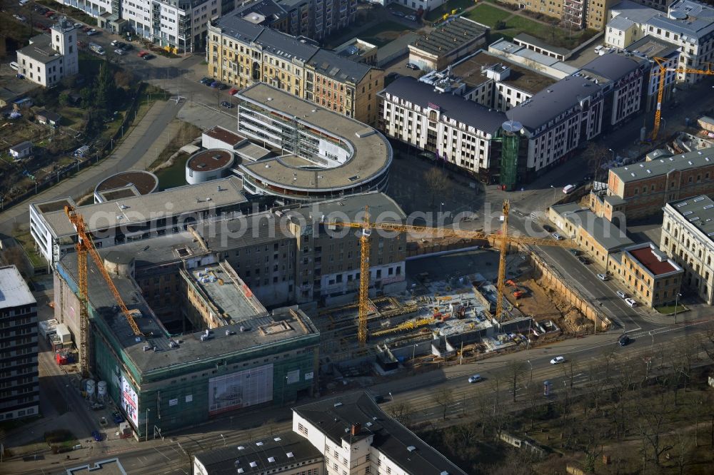 Leipzig from the bird's eye view: View of the new construction project LKG Carre in Leipzig in the state of Saxony