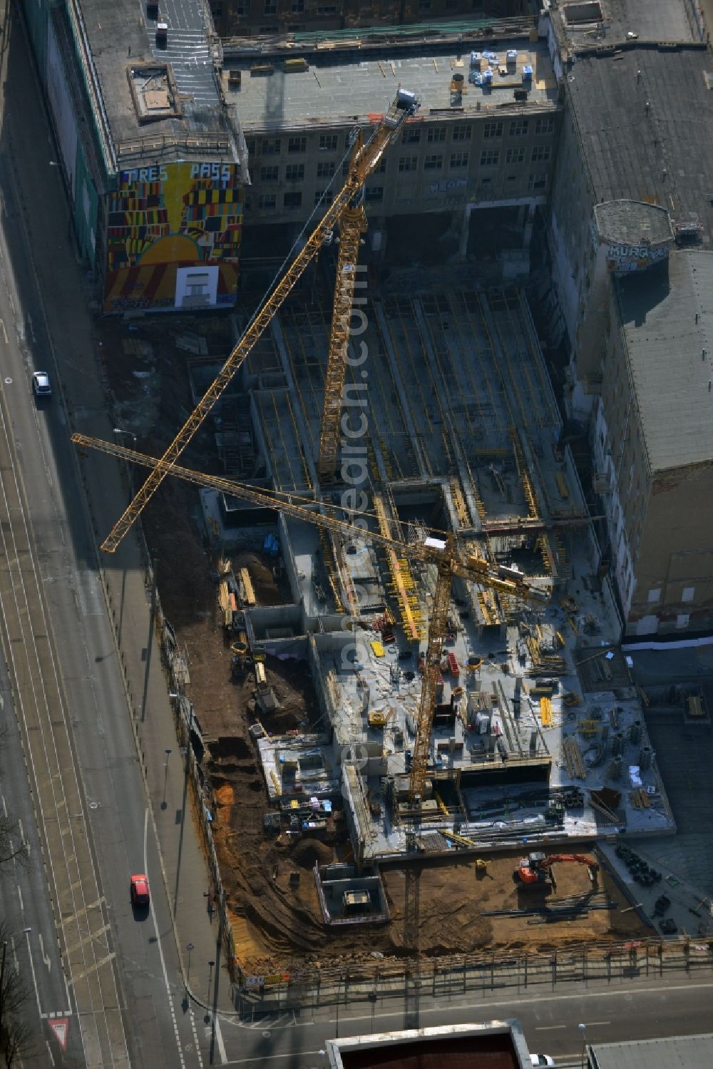 Aerial photograph Leipzig - View of the new construction project LKG Carre in Leipzig in the state of Saxony