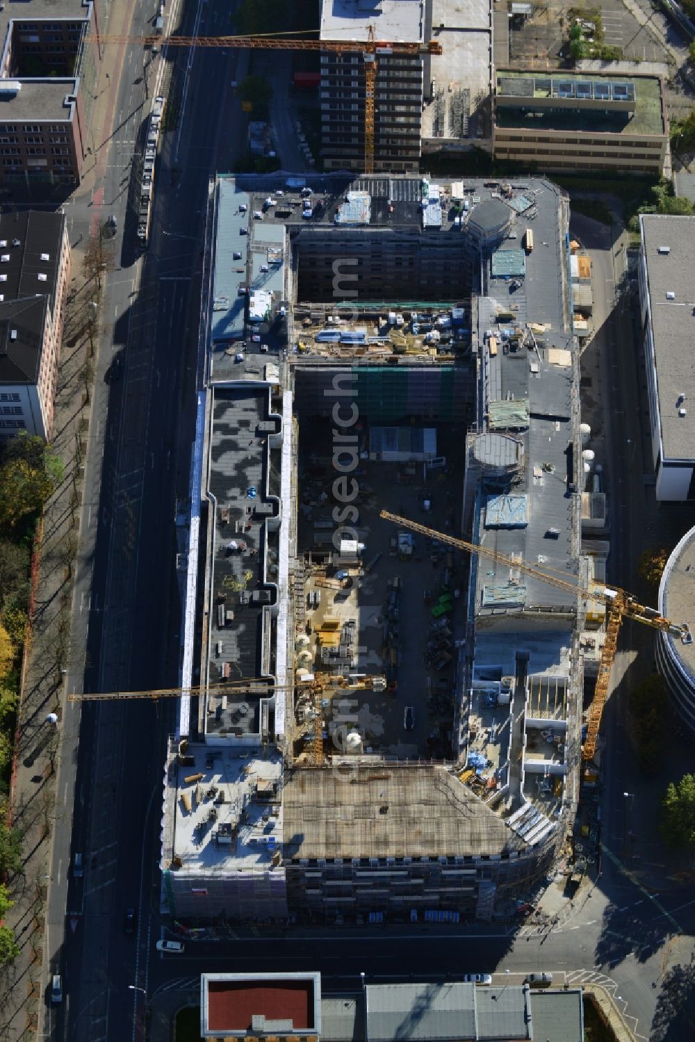 Aerial image Leipzig - View of the new construction project LKG Carre in Leipzig in the state of Saxony