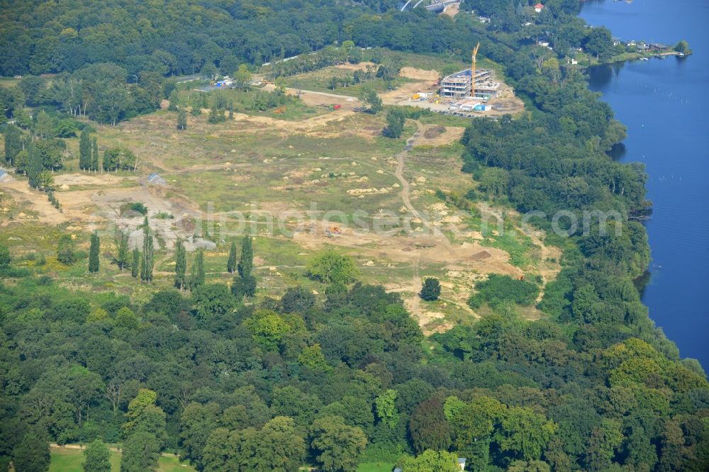 Aerial image Potsdam - View at the construction site of a new building on the site of the former gray barracks of the russian army in Potsdam in the federal state of Brandenburg