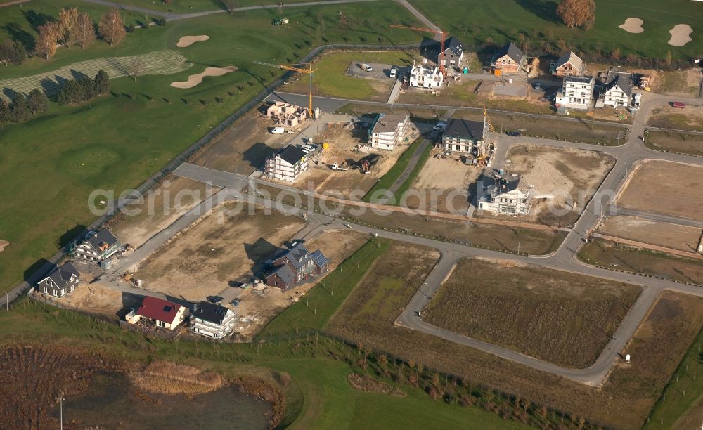 Dortmund from above - Construction site of the new construction settlement in Hohenbuschei with a golf course near am Brackeler Ostholz in Dortmund in North Rhine-Westphalia