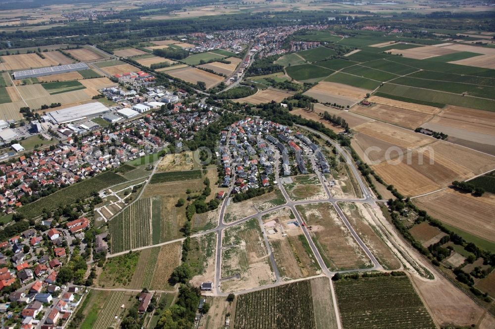 Bodenheim from above - Construction site with new buildings in Bodenheim in state Rhineland-Palatinate