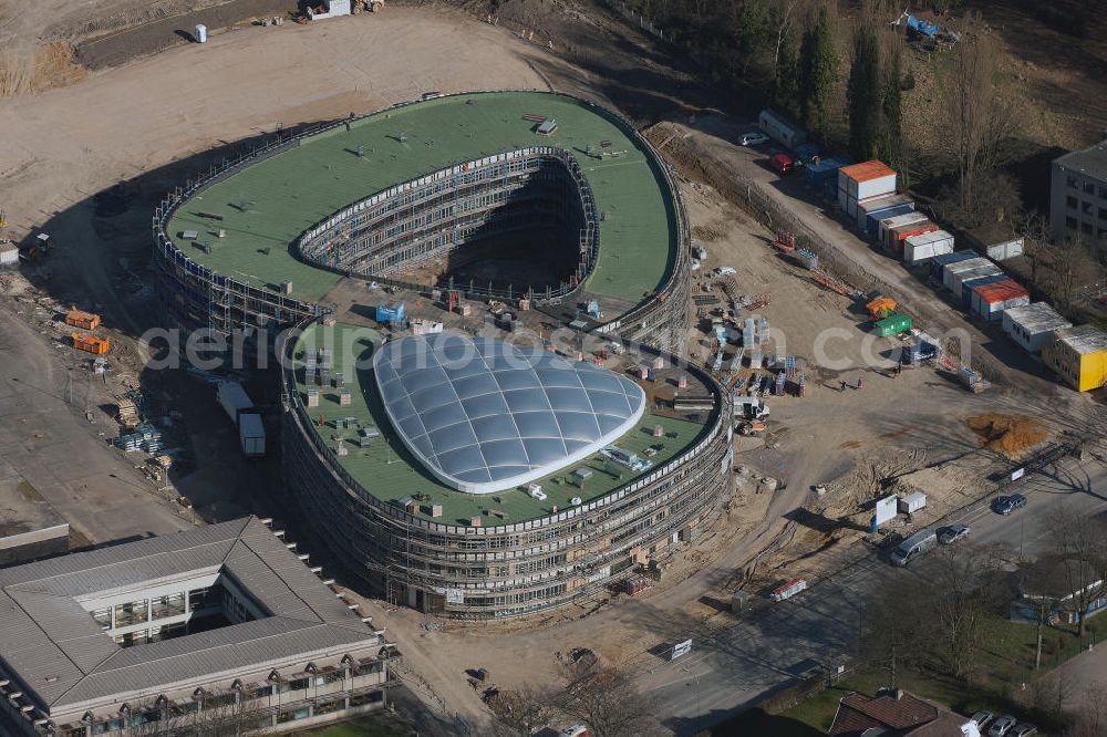 Bochum from above - Look at the construction site of the New Secondary Schhol in Bochum. Around the building it is planned that the first sentence of the Human Rights Act