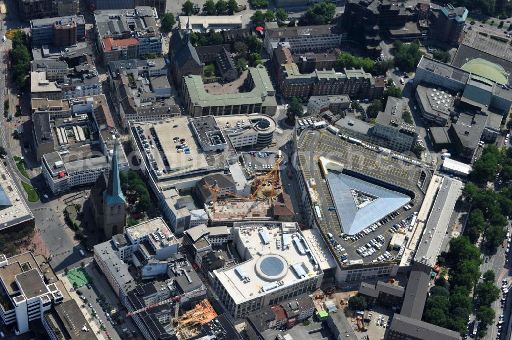 Aerial image Dortmund - Baustelle des neuen Thier- Areal Dortmund, einem modernen Einkaufszentrum der ECE Projektmanagement GmbH an der Silberstraße , Westenhellweg im Zentrum der Altsdtadt. Site of the new shopping center Thier-Areal Dortmund.