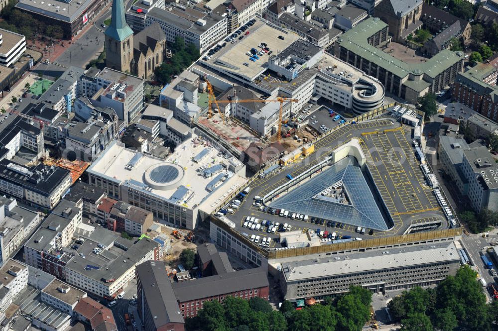 Dortmund from above - Baustelle des neuen Thier- Areal Dortmund, einem modernen Einkaufszentrum der ECE Projektmanagement GmbH an der Silberstraße , Westenhellweg im Zentrum der Altsdtadt. Site of the new shopping center Thier-Areal Dortmund.