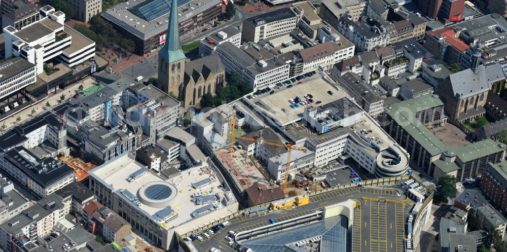 Aerial image Dortmund - Baustelle des neuen Thier- Areal Dortmund, einem modernen Einkaufszentrum der ECE Projektmanagement GmbH an der Silberstraße , Westenhellweg im Zentrum der Altsdtadt. Site of the new shopping center Thier-Areal Dortmund.