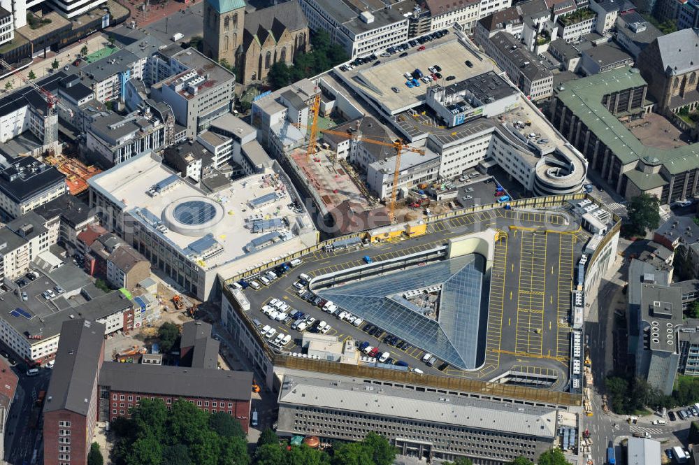 Aerial photograph Dortmund - Baustelle des neuen Thier- Areal Dortmund, einem modernen Einkaufszentrum der ECE Projektmanagement GmbH an der Silberstraße , Westenhellweg im Zentrum der Altsdtadt. Site of the new shopping center Thier-Areal Dortmund.