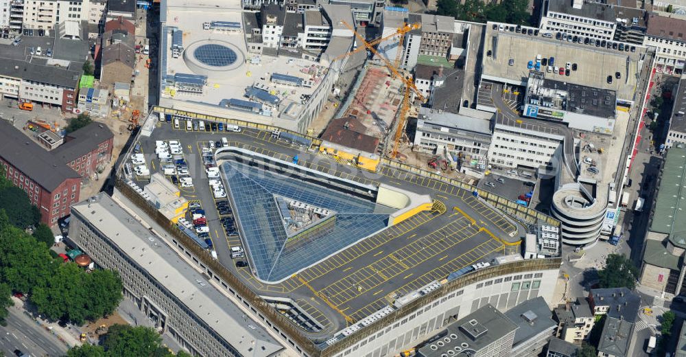 Dortmund from above - Baustelle des neuen Thier- Areal Dortmund, einem modernen Einkaufszentrum der ECE Projektmanagement GmbH an der Silberstraße , Westenhellweg im Zentrum der Altsdtadt. Site of the new shopping center Thier-Areal Dortmund.