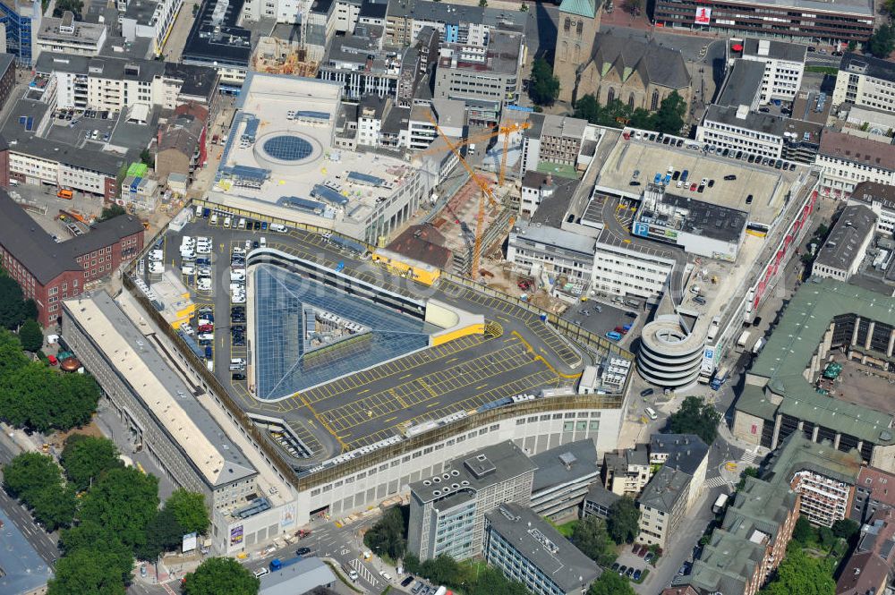 Aerial image Dortmund - Baustelle des neuen Thier- Areal Dortmund, einem modernen Einkaufszentrum der ECE Projektmanagement GmbH an der Silberstraße , Westenhellweg im Zentrum der Altsdtadt. Site of the new shopping center Thier-Areal Dortmund.