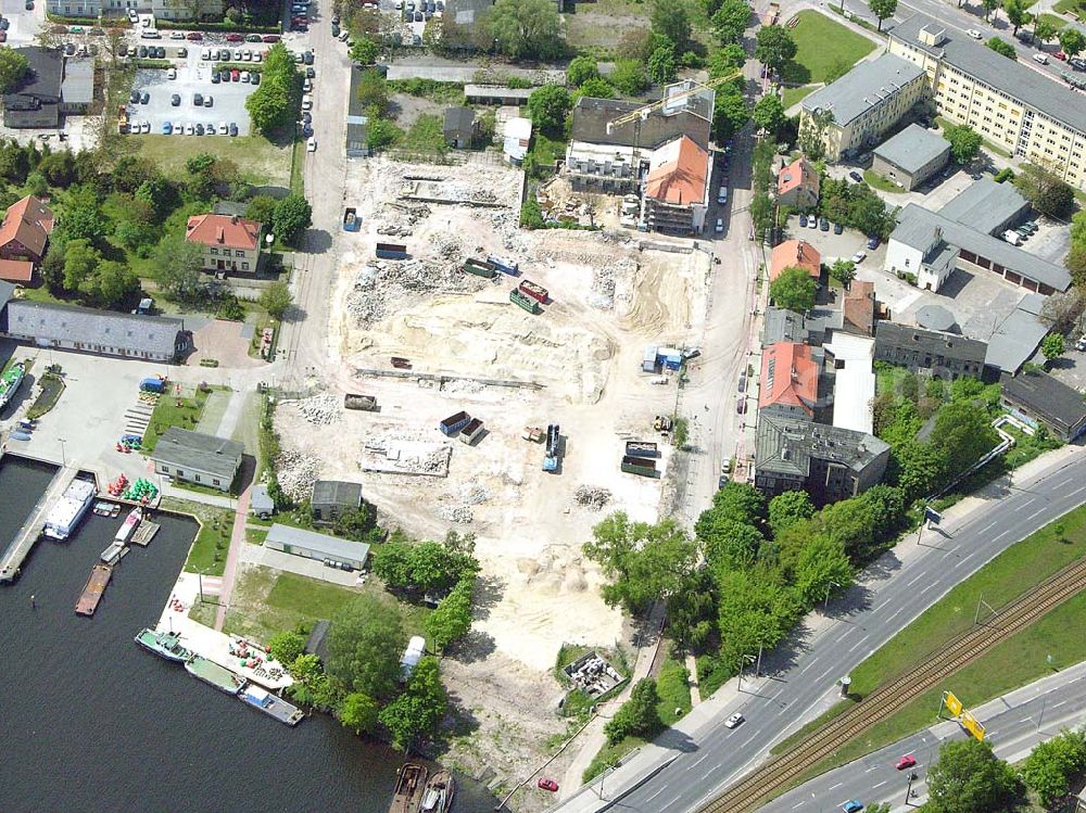 Potsdam / BRB from above - Baustelle eines neuen Wohn -und Geschäftshauses auf dem Gelände an der Humboldtbrücke in Potsdam