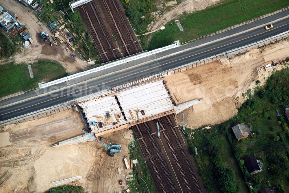 Aerial photograph Mahlow (Brandenburg) - 14.09.2005 Mahlow (Brandenburg) Blick auf die Baustelle der Schälerbau Berlin GmbH an der Ortsumfahrung Mahlow am Gewerbegebiet.