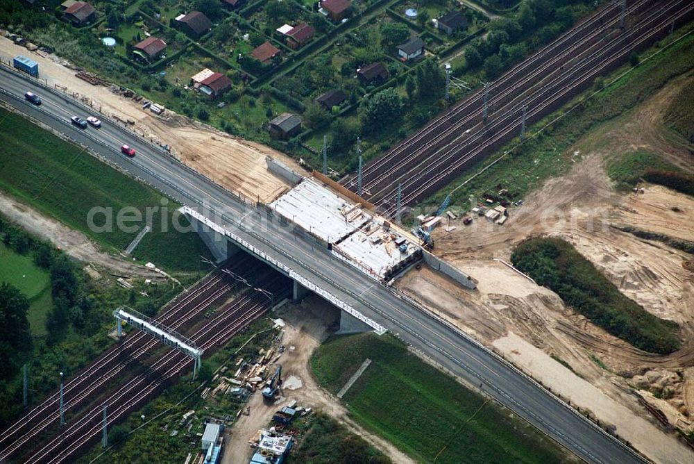 Aerial photograph Mahlow (Brandenburg) - 14.09.2005 Mahlow (Brandenburg) Blick auf die Baustelle der Schälerbau Berlin GmbH an der Ortsumfahrung Mahlow am Gewerbegebiet.