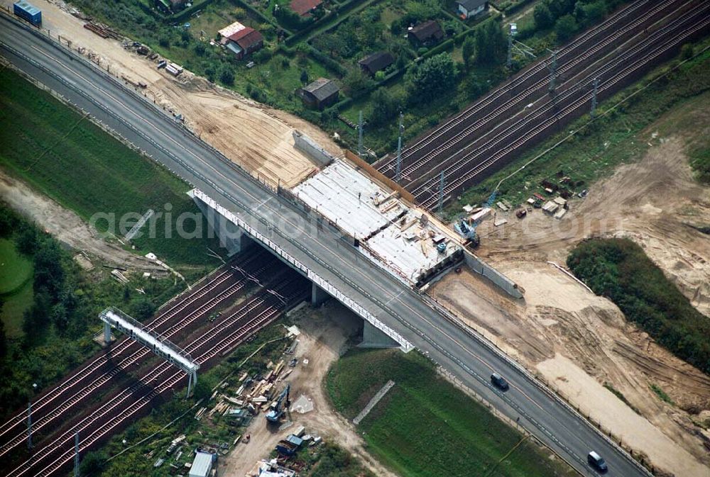 Aerial image Mahlow (Brandenburg) - 14.09.2005 Mahlow (Brandenburg) Blick auf die Baustelle der Schälerbau Berlin GmbH an der Ortsumfahrung Mahlow am Gewerbegebiet.