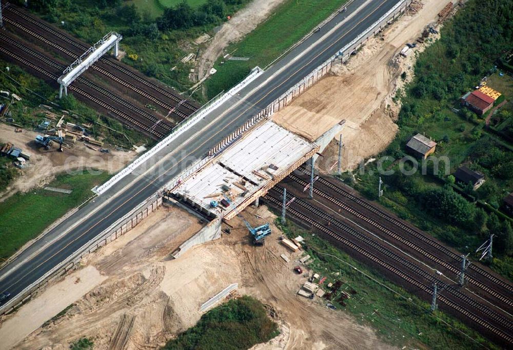 Aerial photograph Mahlow (Brandenburg) - 14.09.2005 Mahlow (Brandenburg) Blick auf die Baustelle der Schälerbau Berlin GmbH an der Ortsumfahrung Mahlow am Gewerbegebiet.