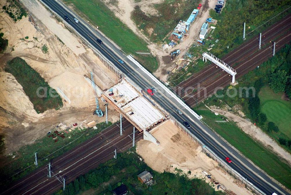 Mahlow (Brandenburg) from above - 14.09.2005 Mahlow (Brandenburg) Blick auf die Baustelle der Schälerbau Berlin GmbH an der Ortsumfahrung Mahlow am Gewerbegebiet.