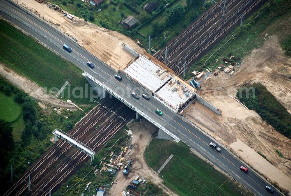 Aerial image Mahlow (Brandenburg) - 14.09.2005 Mahlow (Brandenburg) Blick auf die Baustelle der Schälerbau Berlin GmbH an der Ortsumfahrung Mahlow am Gewerbegebiet.