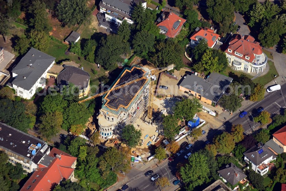 Berlin OT Dahlem from above - View of the construction site of the Palais Luise in the district of Dahlem in Berlin