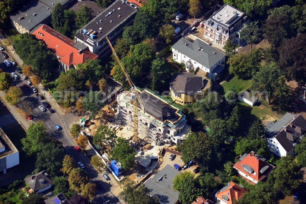 Aerial photograph Berlin OT Dahlem - View of the construction site of the Palais Luise in the district of Dahlem in Berlin