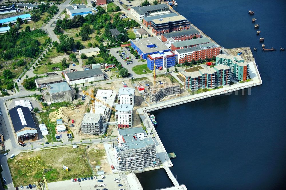 Rostock from above - View of the construction site of a new building on the Hellingstraße in Rostock in Mecklenburg-Vorpommern