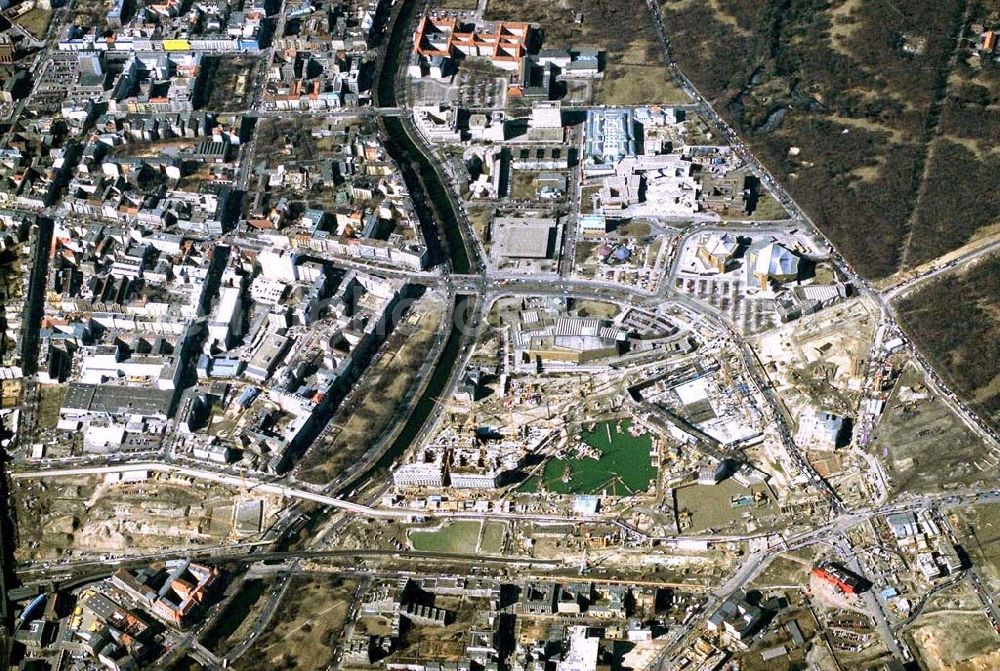 Aerial photograph Berlin - Baustelle Potsdamer Platz