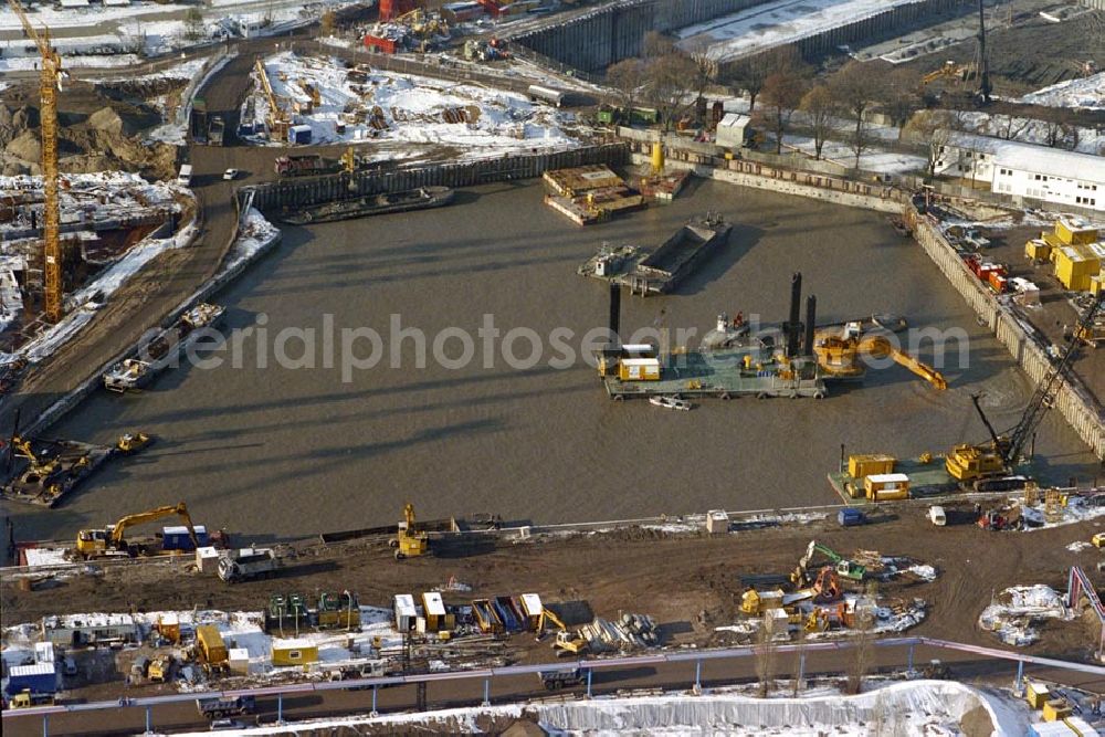 Berlin - Tiergarten from the bird's eye view: Baustelle Potsdamer Platz