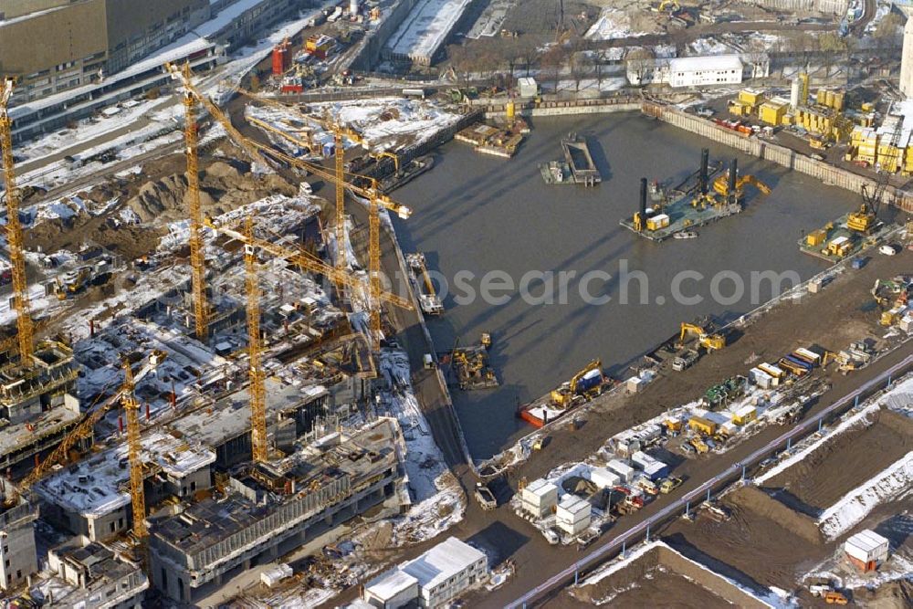 Aerial photograph Berlin - Tiergarten - Baustelle Potsdamer Platz