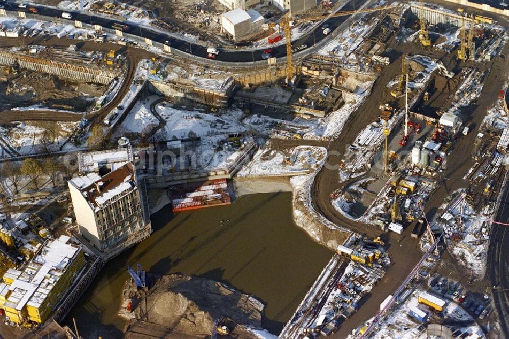 Berlin - Tiergarten from the bird's eye view: Baustelle Potsdamer Platz