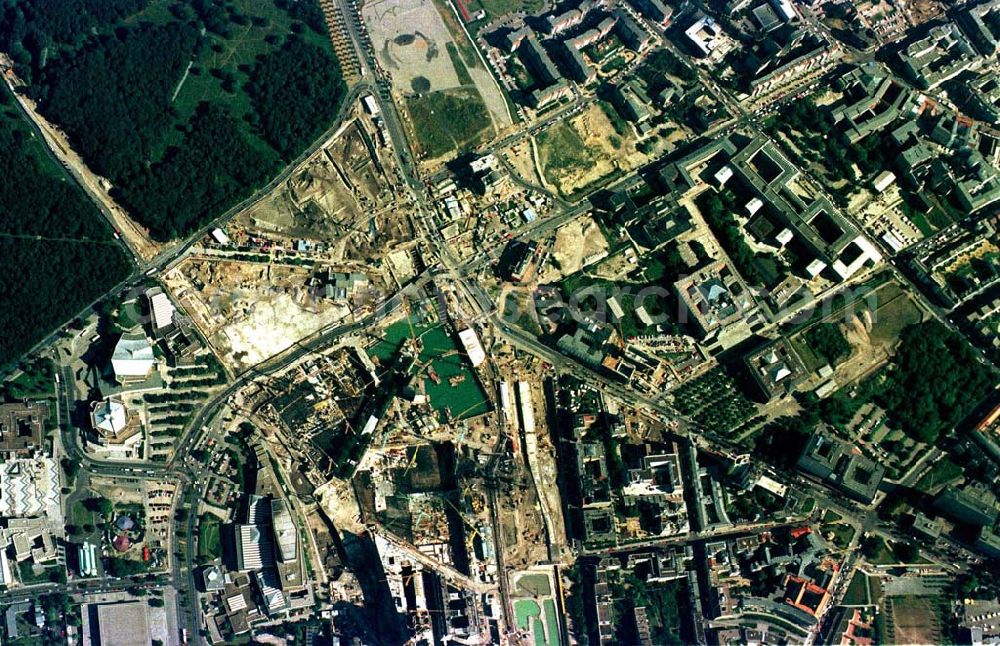 Aerial photograph Berlin - Baustelle Potsdamer Platz