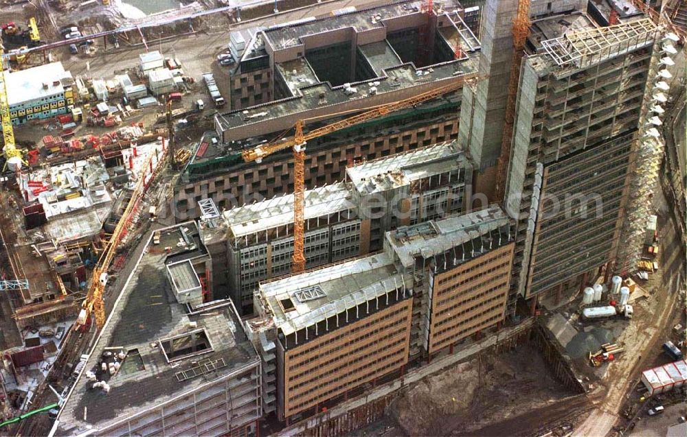 Aerial photograph Berlin - Baustelle Potsdamer Platz