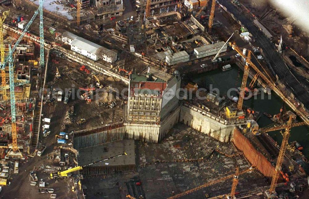 Aerial image Berlin - Baustelle Potsdamer Platz