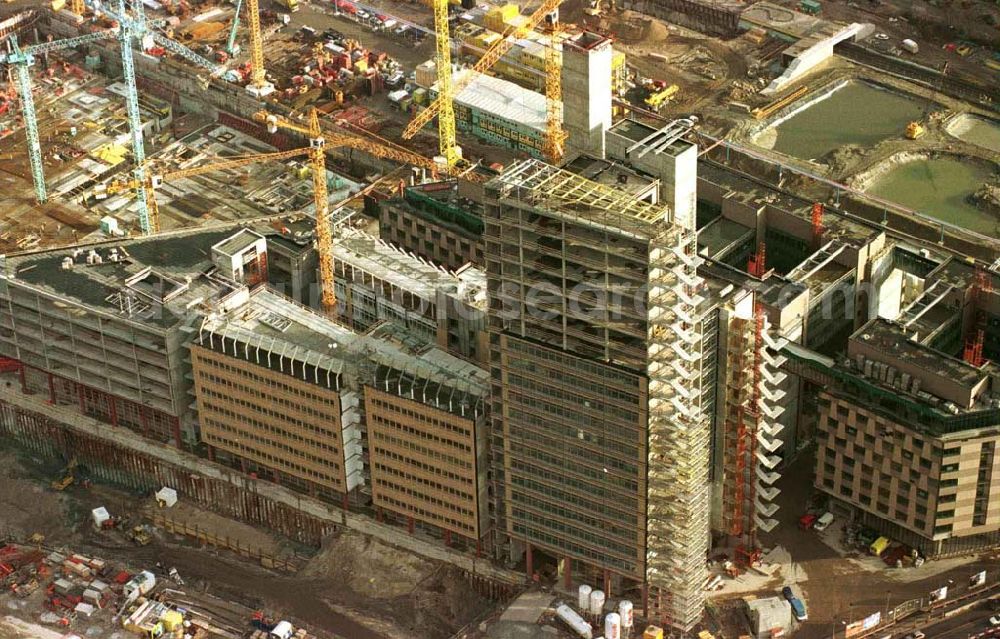 Aerial photograph Berlin - Baustelle Potsdamer Platz