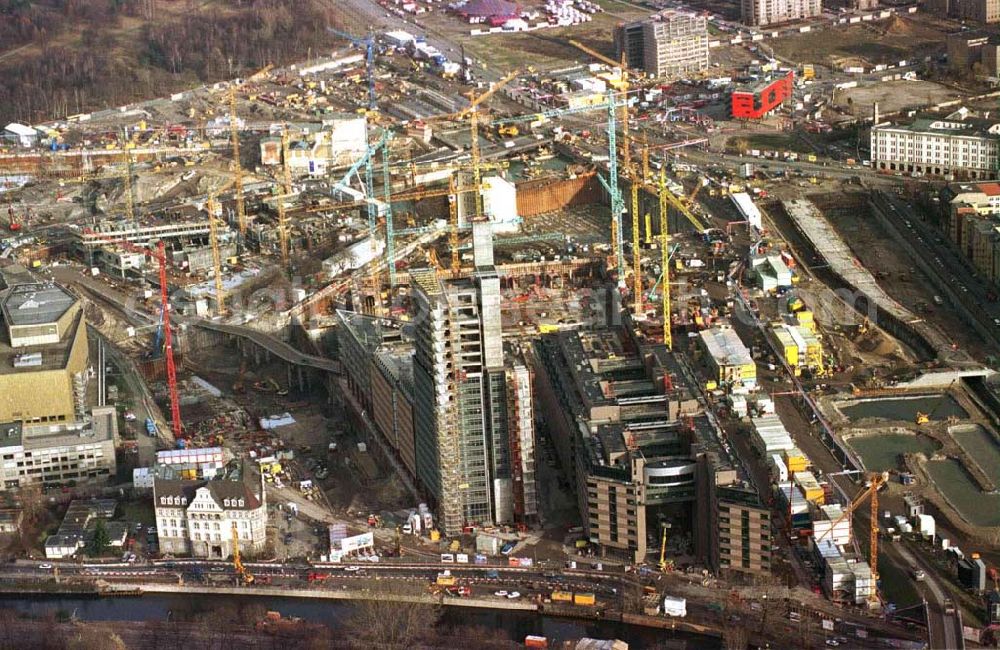 Aerial image Berlin - Baustelle Potsdamer Platz