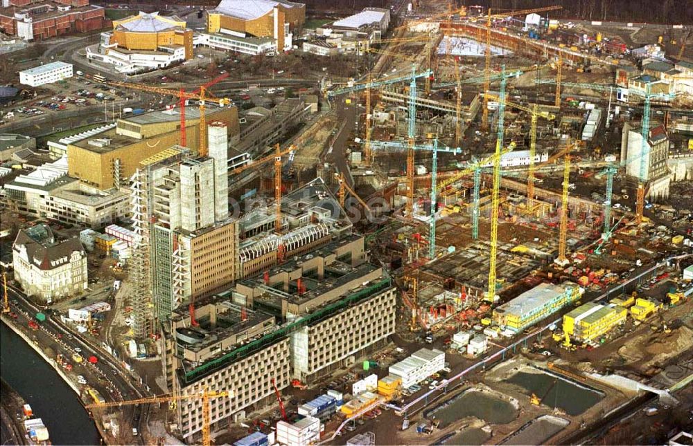 Aerial image Berlin - Baustelle Potsdamer Platz