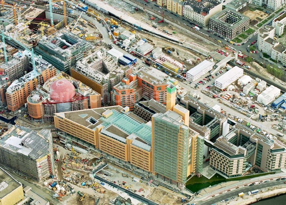 Aerial image Berlin - Tiergarten - Baustelle Potsdamer Platz.