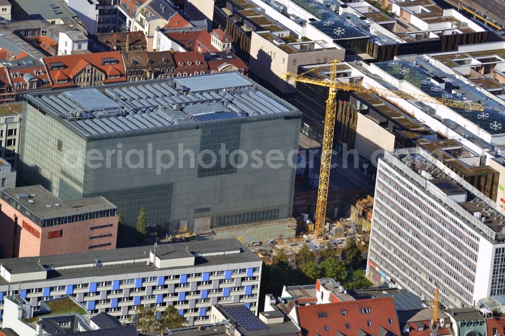 Aerial photograph Leipzig - Construction site on the Reichsstrasse at the City History museum in Leipzig in Saxony