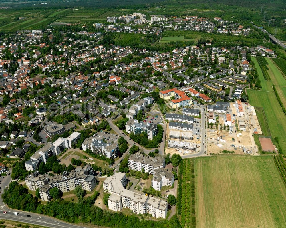 Aerial photograph Mainz - Construction site at Reinhold-Silz Square in the local district Finthen in Mainz in Rhineland-Palatinate. There new homes are to be built